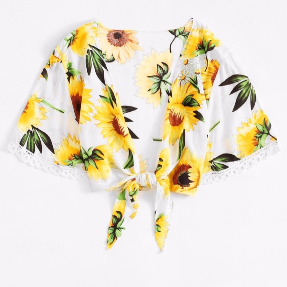 Brand new floral knot top